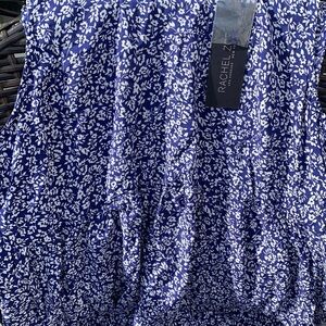 Rachel Zoe blue print sleeveless tunic top
